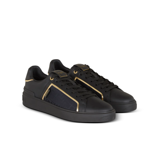 Balmain Baskets B-Court en nylon et cuir monogrammés