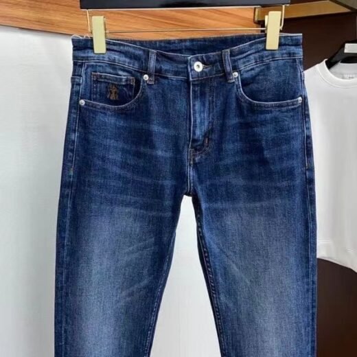 Brunello Cucinelli Jean slim à patch logo
