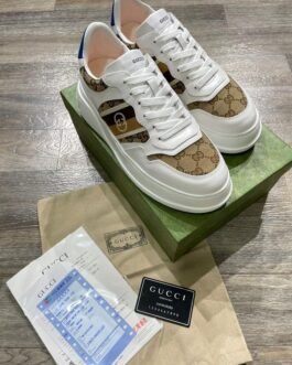 GUCCI || Baskets Chunky B GG - Blanc/Marron