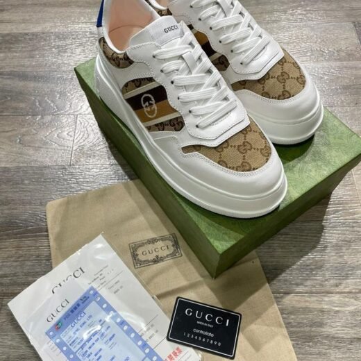 Gucci Baskets Chunky B GG - Blanc/Marron