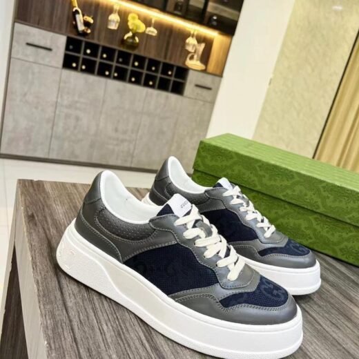 Gucci BASKETS CHUNKY B GG - GRIS/BLEU