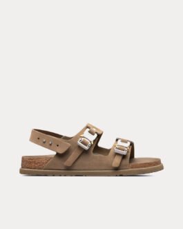 Sandales Dior x Birkenstock Milano en cuir de veau nubuck kaki