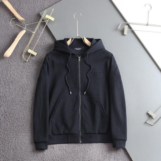 Dolce & Gabbana Sweat à capuche zippé Finley pour homme, cachemire crème/noir