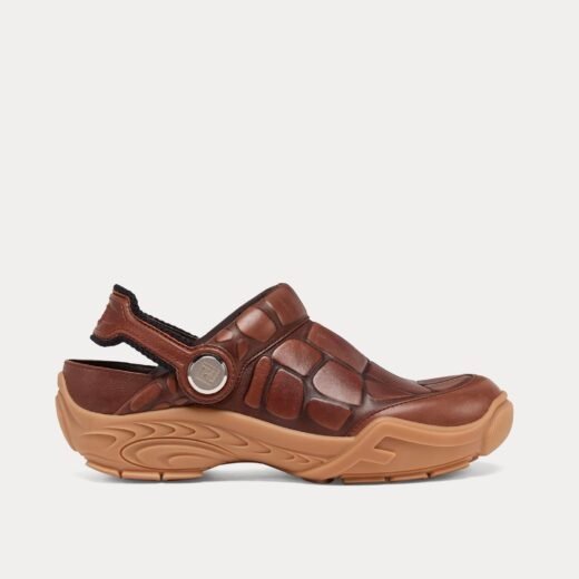 Fendi Sabots Lab en cuir marron