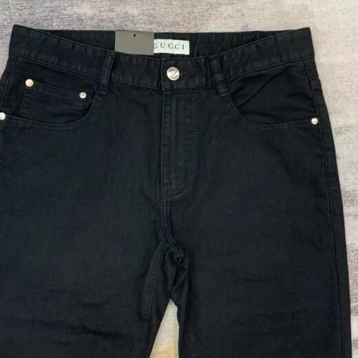 Gucci PANTALON EN JEAN NOIR AVEC LOGO GG