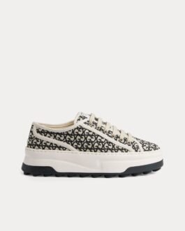 Baskets basses Gucci Tennis 1977 en toile GG Jacquard ivoire/noir