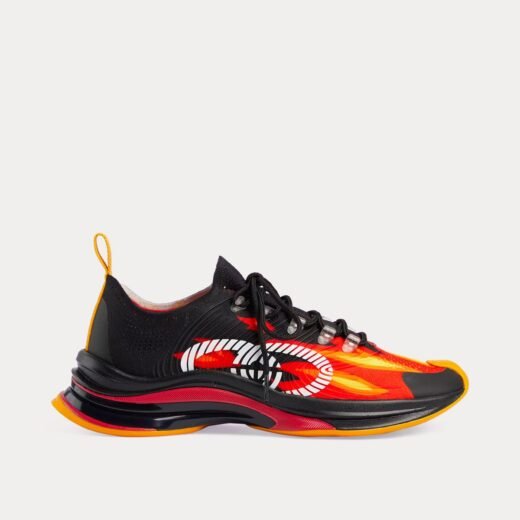 Gucci Baskets basses Run Flame Print noires/orange – 35