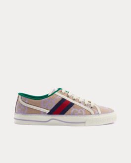 Baskets basses Gucci Tennis 1977 Jumbo GG beige/lilas