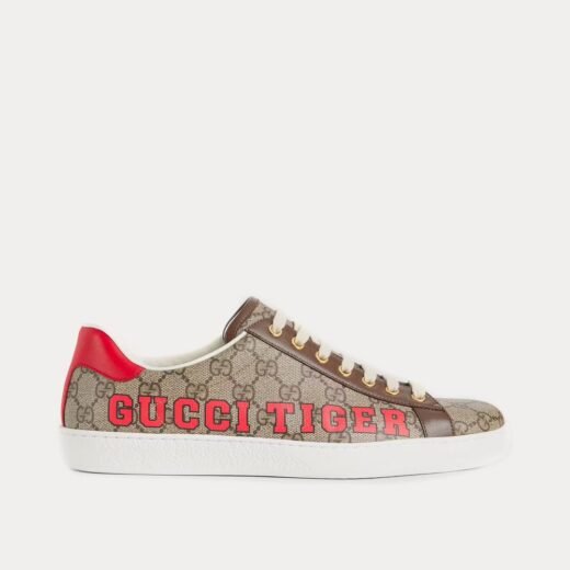 Gucci Baskets basses Tiger Ace beiges et ébène GG Supreme – 35