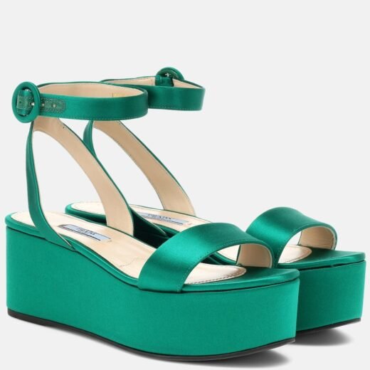 Prada Sandales à plateforme en satin