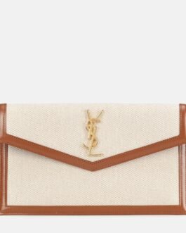 Pochette Uptown en toile et cuir