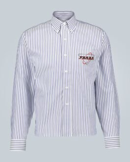 Chemise rayée à logo
