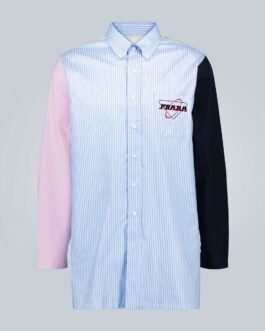 Chemise rayée à dos vert