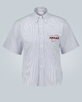 Chemise rayée à logo