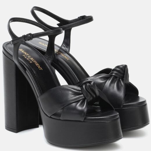 Saint Laurent Sandales Bianca 125 à plateau en cuir