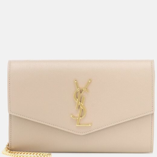 Saint Laurent Portefeuille à chaîne Uptown en cuir