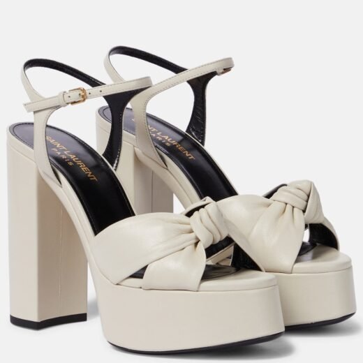 Saint Laurent Sandales Bianca 125 à plateau en cuir