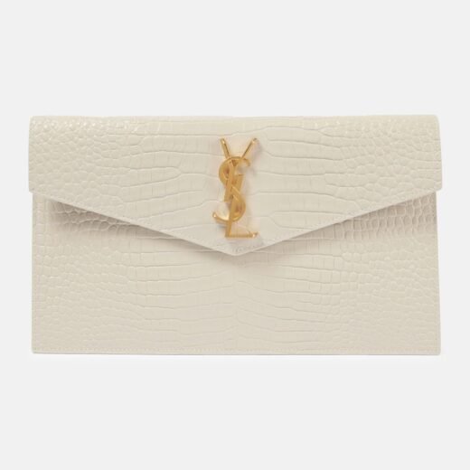 Saint Laurent Pochette Uptown en cuir embossé