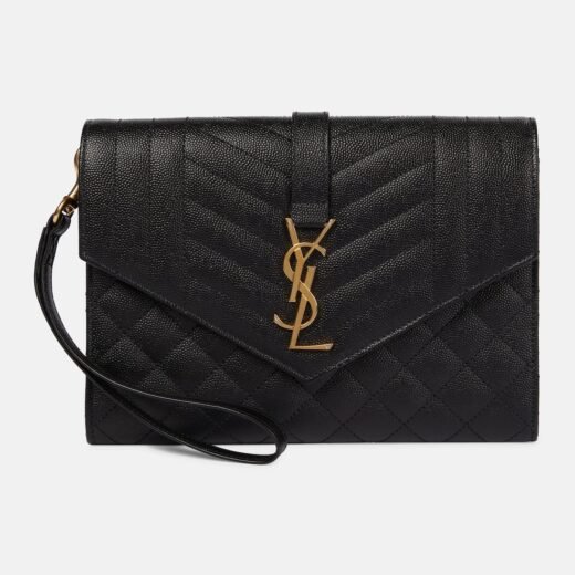 Saint Laurent Pochette Envelope en cuir matelassé