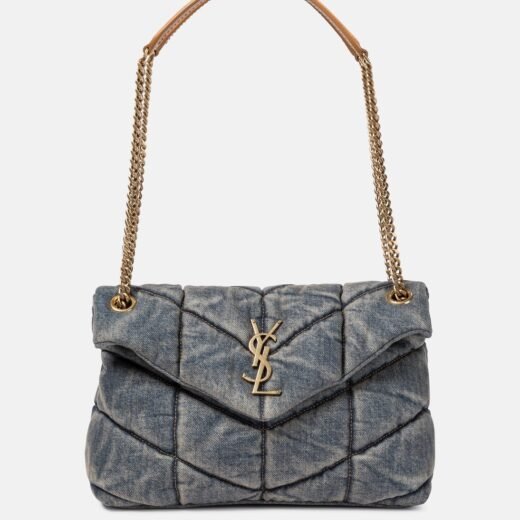 Saint Laurent Sac Puffer Small en jean