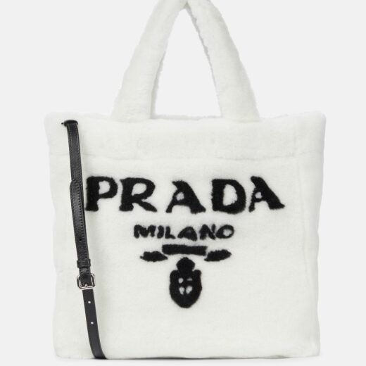Prada Cabas à logo en shearling