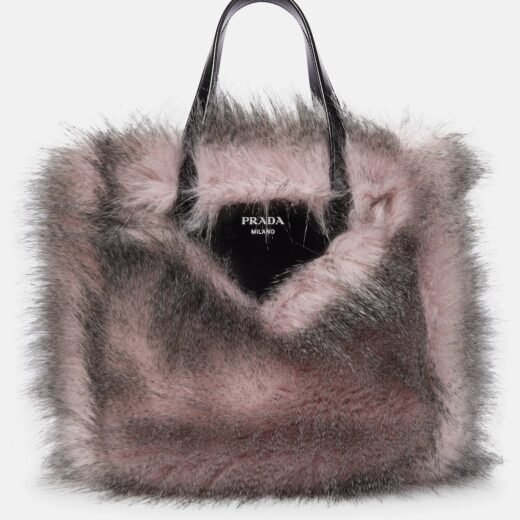 Prada Sac en fourrure synthétique et cuir