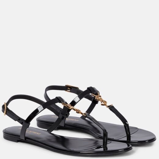 Saint Laurent Sandales Cassandra en cuir verni