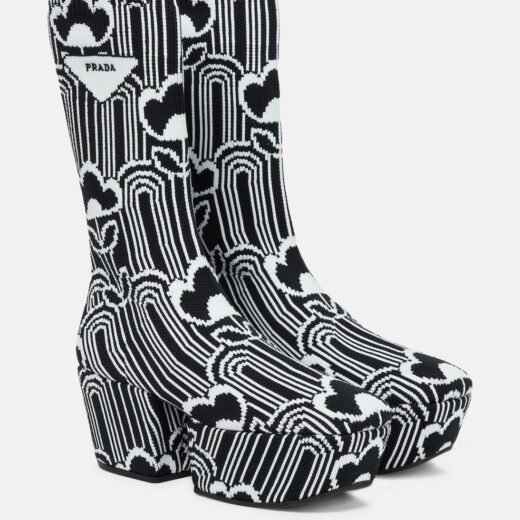 Prada Bottines à plateau en jacquard