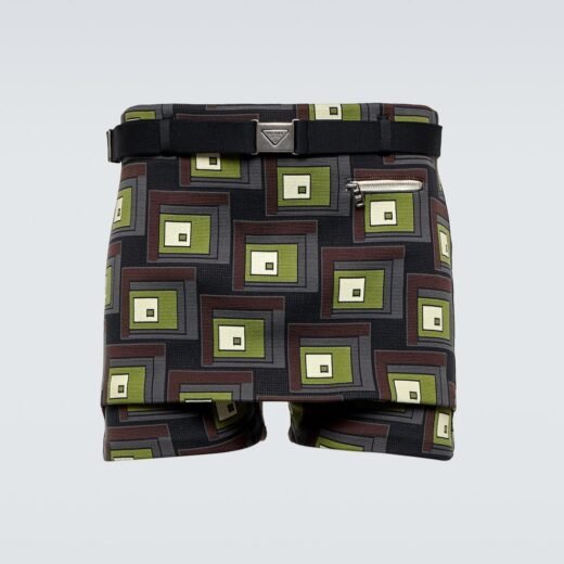 Prada Short en jacquard à ceinture