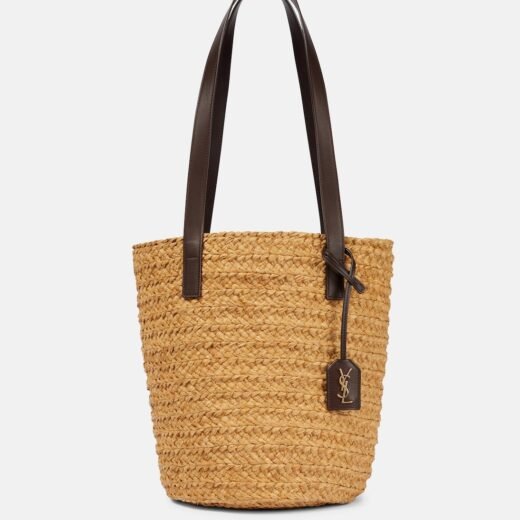 Saint Laurent Sac seau Panier Small en raphia
