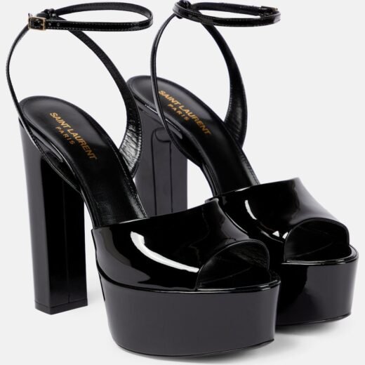 Saint Laurent Sandales Jodie 145 à plateau en cuir verni