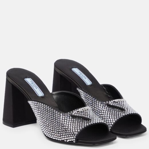 Prada Mules en satin à ornements