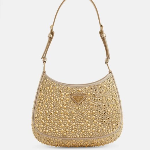 Prada Sac Cleo en satin à cristaux