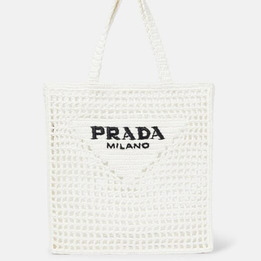 Prada Cabas en raphia à logo