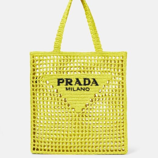 Prada Cabas en raphia à logo