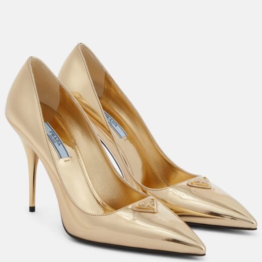 Prada Escarpins en cuir métallisé