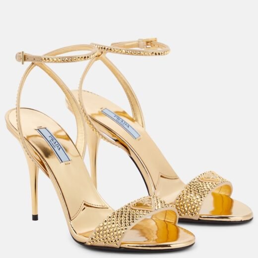 Prada Sandales en satin à cristaux