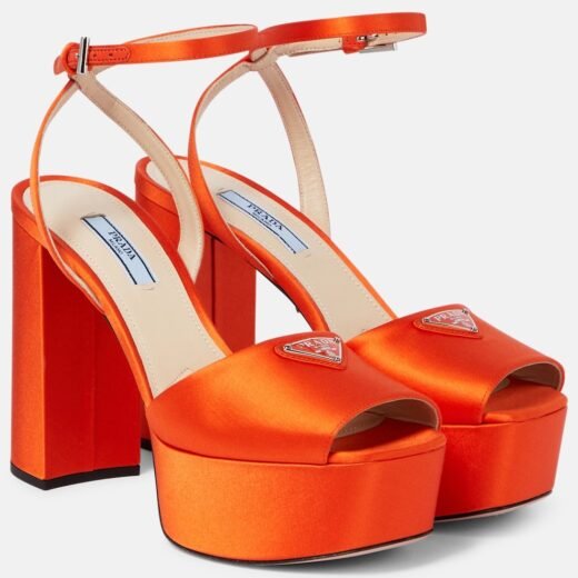 Prada Sandales à plateau en satin