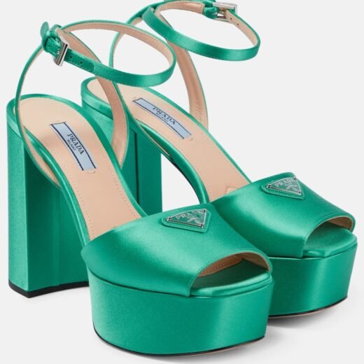 Prada Sandales à plateau en satin