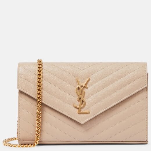 Saint Laurent Portefeuille à chaîne Cassandre en cuir matelassé