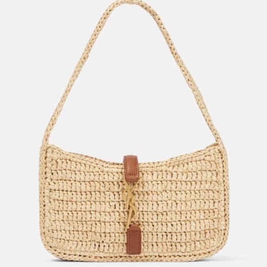 Saint Laurent Sac Le 5 à 7 Mini en raphia
