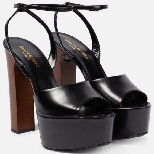 Saint Laurent Sandales Jodie 95 à plateau en cuir