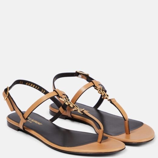 Saint Laurent Sandales Cassandra en cuir