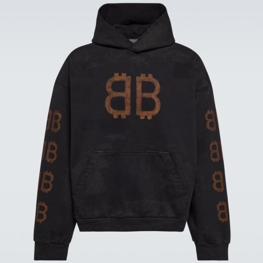 Balenciaga Sweat-shirt à capuche Crypto en coton