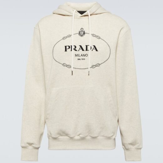 Prada Sweat-shirt à capuche en coton à logo