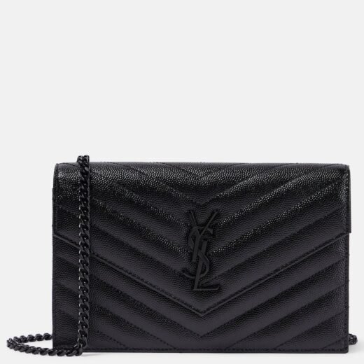Saint Laurent Portefeuille à chaîne Cassandre en cuir matelassé