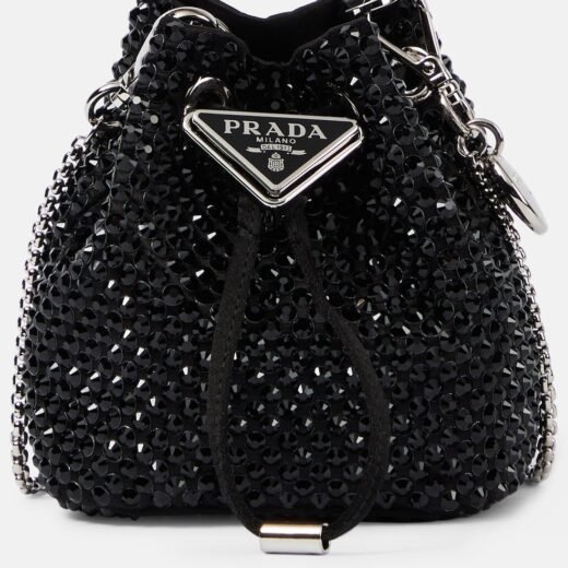 Prada Sac seau Mini en satin à ornements