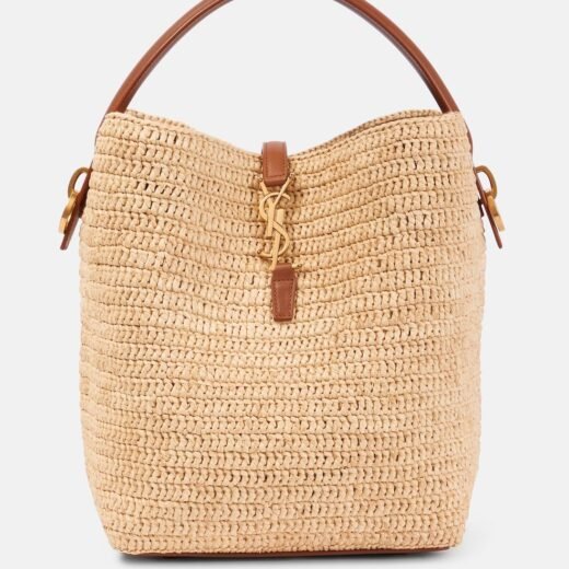 Saint Laurent Sac seau Le 37 en raphia