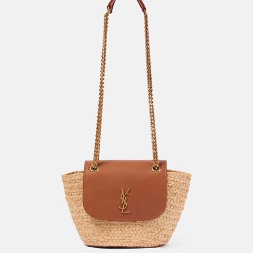 Saint Laurent Sac Manon Mini en raphia et cuir