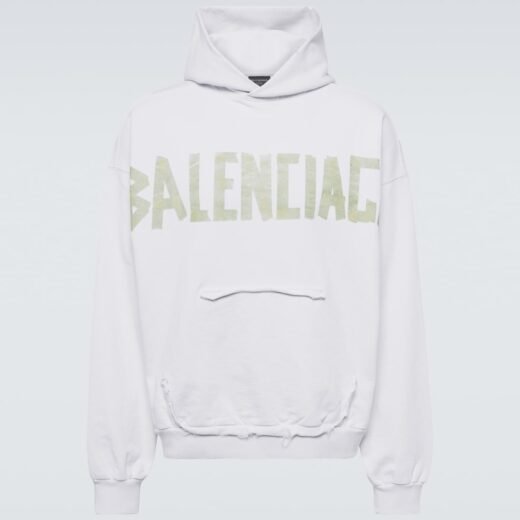 Balenciaga Sweat-shirt à capuche Tape Type Ripped